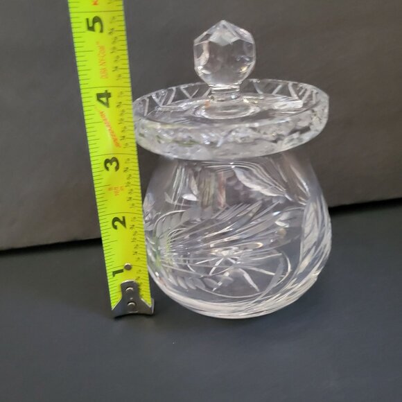 Handcrafted Cut Crystal Lidded Jar Condiment Honey - Picture 4 of 8